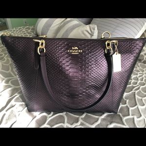 Coach Leather Python Tote F38736